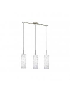EGLO 90048 - AMADORA Crystal Pendant Lamp in Matte Nickel Steel and Printed Glass
