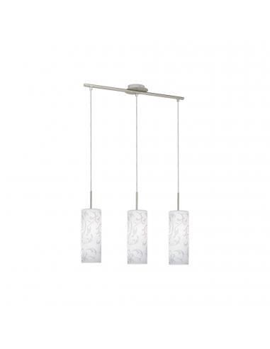 EGLO 90048 - AMADORA Crystal Pendant Lamp in Matte Nickel Steel and Printed Glass