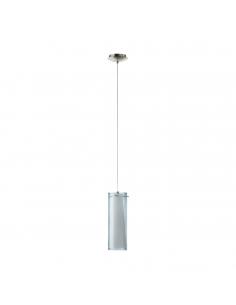 EGLO 90304 - PINTO NERO Living Room Lamp in Nickel-matt Steel and Tinted Glass, Matte Opal Glass