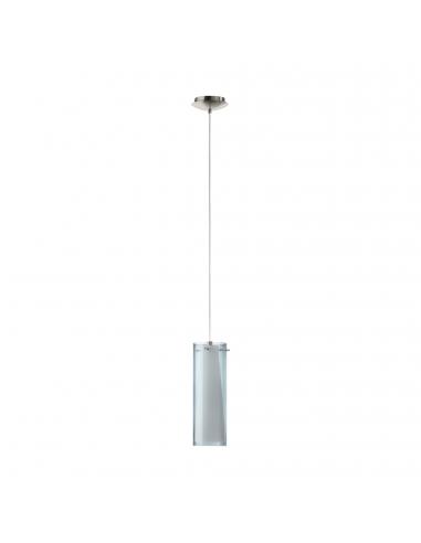 EGLO 90304 - PINTO NERO Living Room Lamp in Nickel-matt Steel and Tinted Glass, Matte Opal Glass