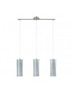 EGLO 90305 - PINTO NERO Living Room Lamp in Nickel-matt Steel and Tinted Glass, matte opal glass