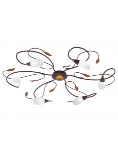 EGLO 90697 - GERBERA 1 Living Room Lamp in antique brown steel, gold and satin glass