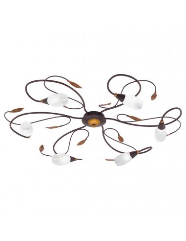 EGLO 90697 - GERBERA 1 Living Room Lamp in antique brown steel, gold and satin glass