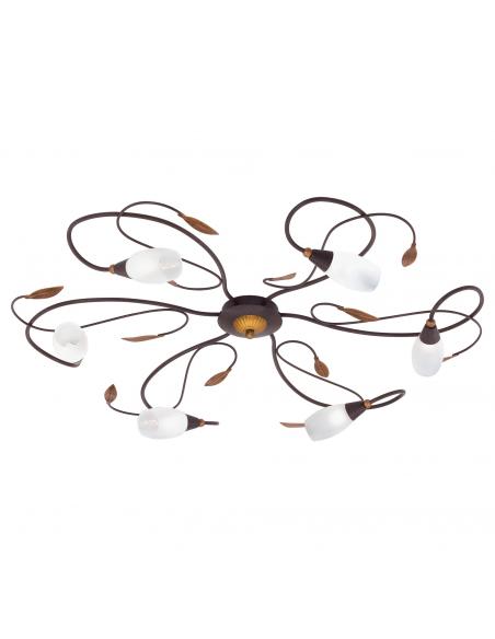 EGLO 90697 - GERBERA 1 Living Room Lamp in antique brown steel, gold and satin glass