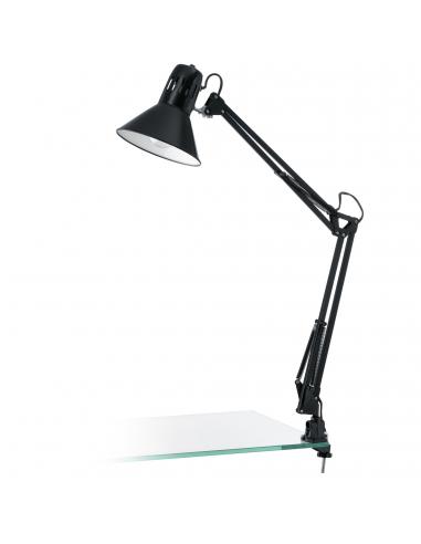 EGLO 90873 - FIRMO Lámpara de Oficina en Acero, plástico negro brillante