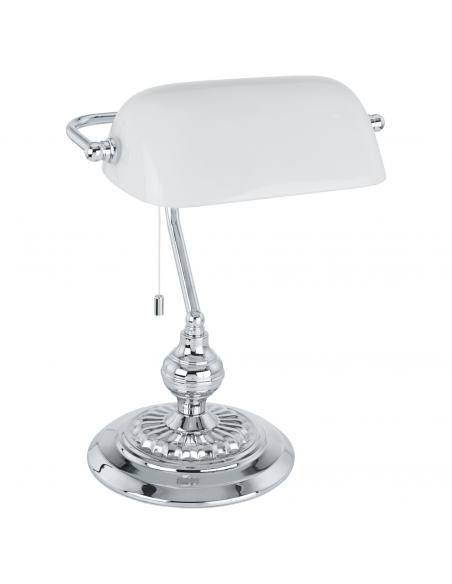 EGLO 90968 - BANKER Office Lamp in Chrome Steel and Satin Glass