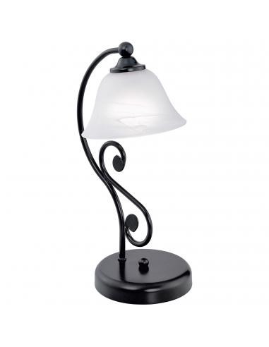 EGLO 91007 - MURCIA Living Room Lamp in Black Steel and Alabaster Glass