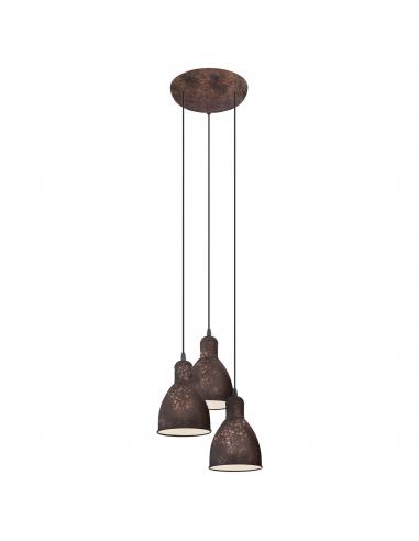 3-light pendant lamp copper steel -...