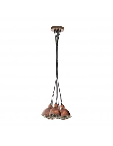 7-light pendant lamp copper steel -...