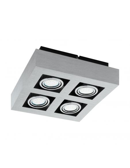 EGLO 91355 - LOKE 1 Lámpara de Superficie LED en Aluminio, acero aluminio cepillado, cromado, negro