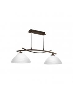 EGLO 91433 - VINOVO Dark Brown Steel and Alabaster Glass Pendant Lamp