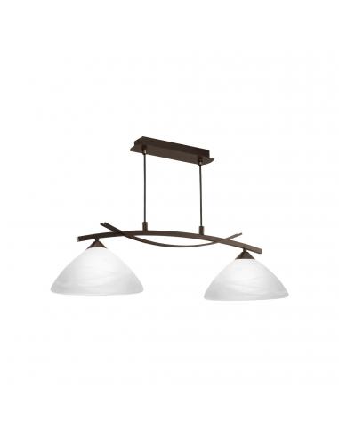 EGLO 91433 - VINOVO Dark Brown Steel and Alabaster Glass Pendant Lamp