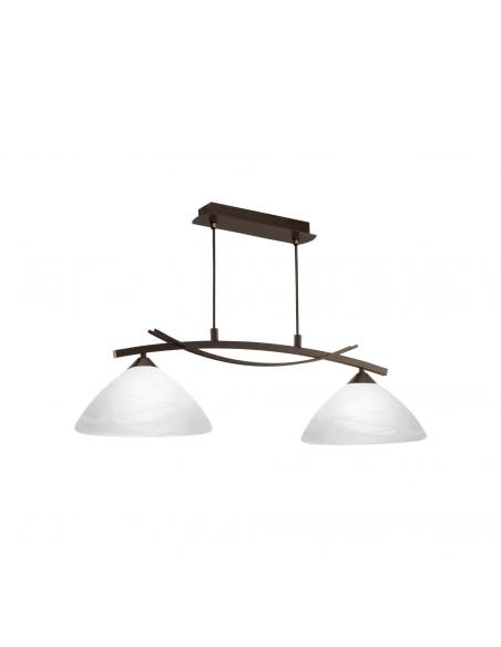 EGLO 91433 - VINOVO Dark Brown Steel and Alabaster Glass Pendant Lamp