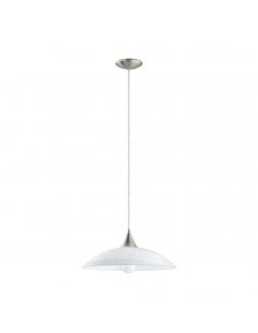 EGLO 91496 - LAZOLO Crystal Pendant Lamp in Matte Nickel Steel and Satin Glass