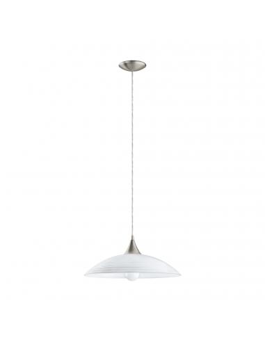 EGLO 91496 - LAZOLO Crystal Pendant Lamp in Matte Nickel Steel and Satin Glass