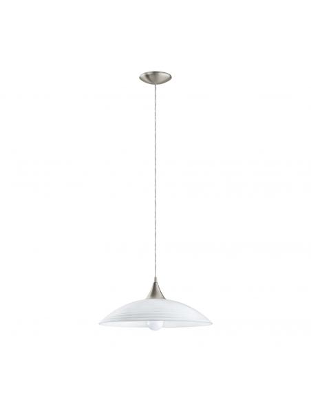 EGLO 91496 - LAZOLO Crystal Pendant Lamp in Matte Nickel Steel and Satin Glass
