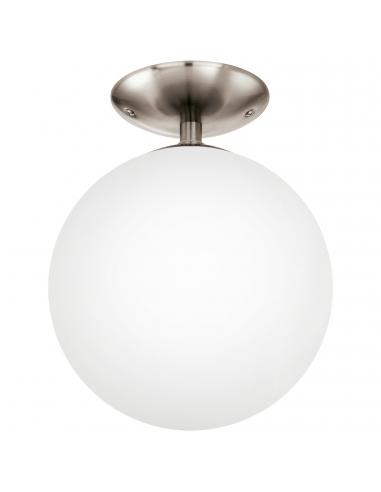 EGLO 91589 - RONDO Living Room Lamp in Nickel-matt Steel and Matte Opal Glass