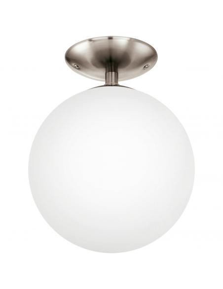 EGLO 91589 - RONDO Living Room Lamp in Nickel-matt Steel and Matte Opal Glass