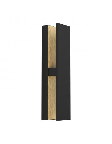 Costorio black metal and wood Led outdoor wall light - EGLO