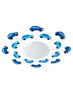 EGLO 92146 - VIKI 1 Intantil Bedroom Lamp in Blue Steel and Satin Glass