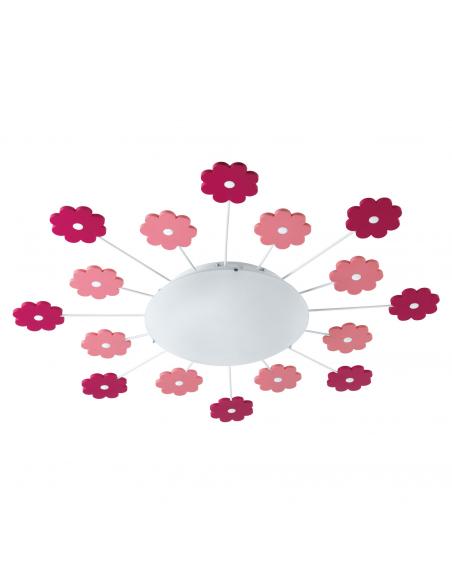 EGLO 92147 - VIKI 1 Intantil Bedroom Lamp in Pink Steel and Satin Glass