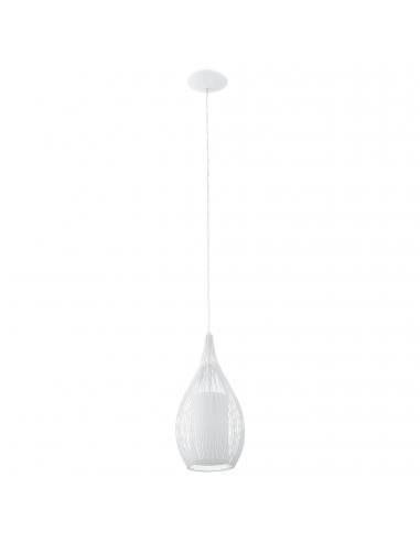 EGLO 92251 - RAZONI Crystal Pendant Lamp in White Steel and Satin Glass, steel