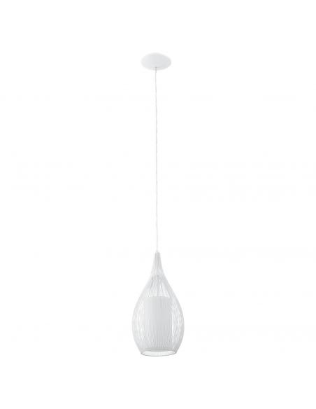 EGLO 92251 - RAZONI Crystal Pendant Lamp in White Steel and Satin Glass, steel