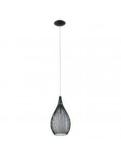 EGLO 92252 - RAZONI Crystal Pendant Lamp in Black Steel and Satin Glass, Steel