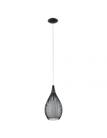 EGLO 92252 - RAZONI Crystal Pendant Lamp in Black Steel and Satin Glass, Steel