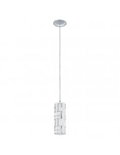 EGLO 92562 - BAYMAN Crystal Pendant Lamp in Chrome Steel and Glass with decoration