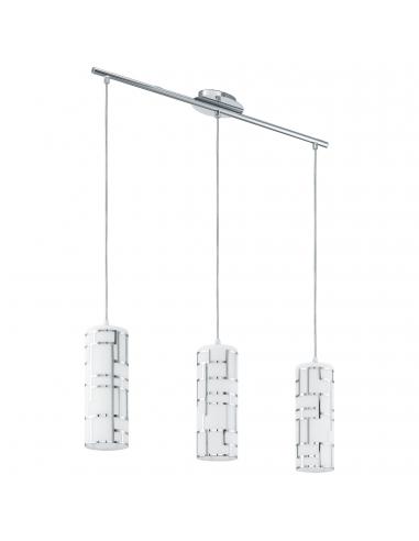 EGLO 92563 - BAYMAN Crystal Pendant Lamp in Chrome Steel and Glass with decoration