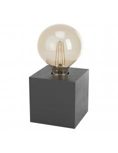 Lámpara de mesa cubo madera negro mate - Eglo Prestwick2