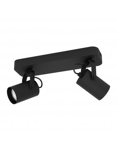 2 adjustable light spotlight GU10 black steel - EGLO Sorego