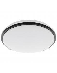 Round white LED ceiling light black stripe Ø34 cm - EGLO Pinetto