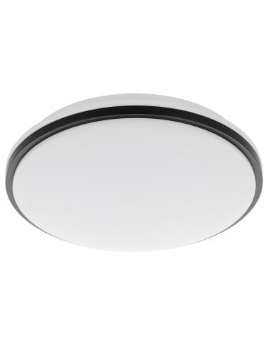 Plafón LED redondo blanco franja negra Ø34 cm - Eglo Pinetto
