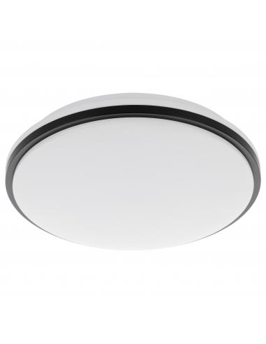 Round white LED ceiling light black stripe Ø34 cm - EGLO Pinetto