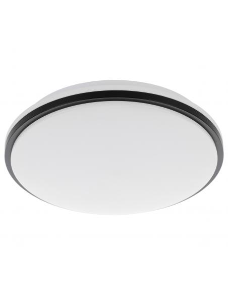 Round white LED ceiling light black stripe Ø34 cm - EGLO Pinetto
