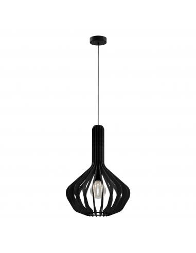 Black wood pendant lamp - EGLO Velasco