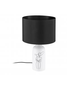 Lámpara de mesa blanca y negra con dibujo - Eglo Vinoza