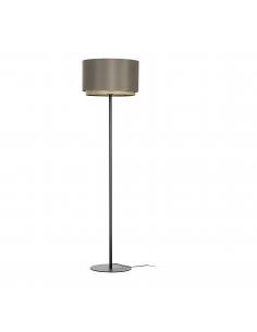 Cappuccino floor lamp with wood - EGLO Marchena
