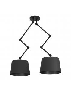 Lámpara de techo 2 luces textil negro - Eglo Pistunio