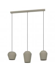 3-light hanging lamp beige steel - EGLO Cambaito
