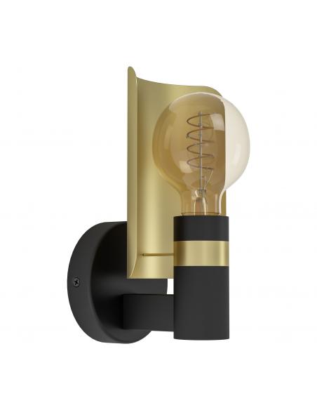 Black and gold steel wall light - EGLO Hayes