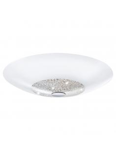 EGLO 92713 - ELLERA Glass Ceiling Light in White Steel, Chrome and Glass, Glass