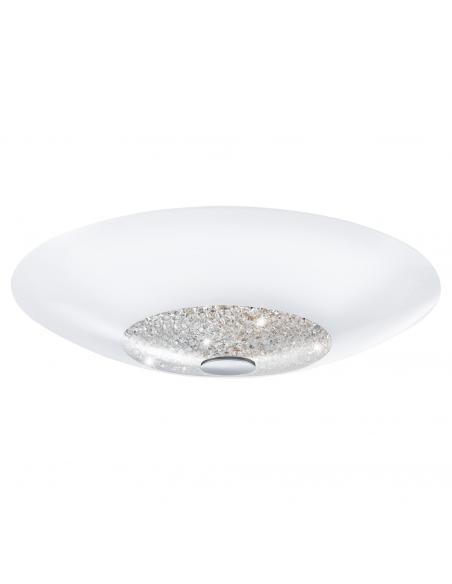 EGLO 92713 - ELLERA Glass Ceiling Light in White Steel, Chrome and Glass, Glass