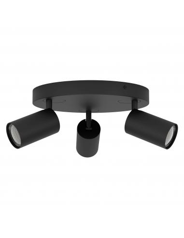 Foco 3 luces GU10 acero negro - Eglo Telimbelaz