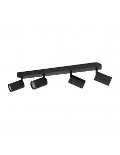 4-light GU10 black steel spotlight - EGLO Telimbelaz