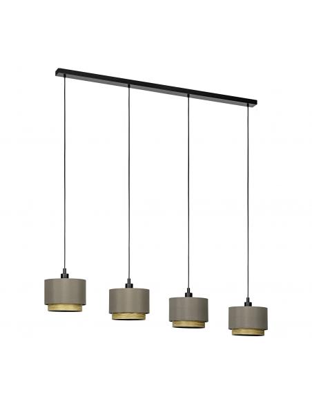 4-light cappuccino and wood pendant lamp - EGLO Marchena