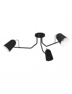 3-light ceiling lamp black steel - EGLO Loreto