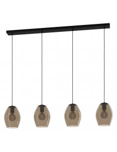 4 light pendant lamp brown glass - EGLO Estanys1